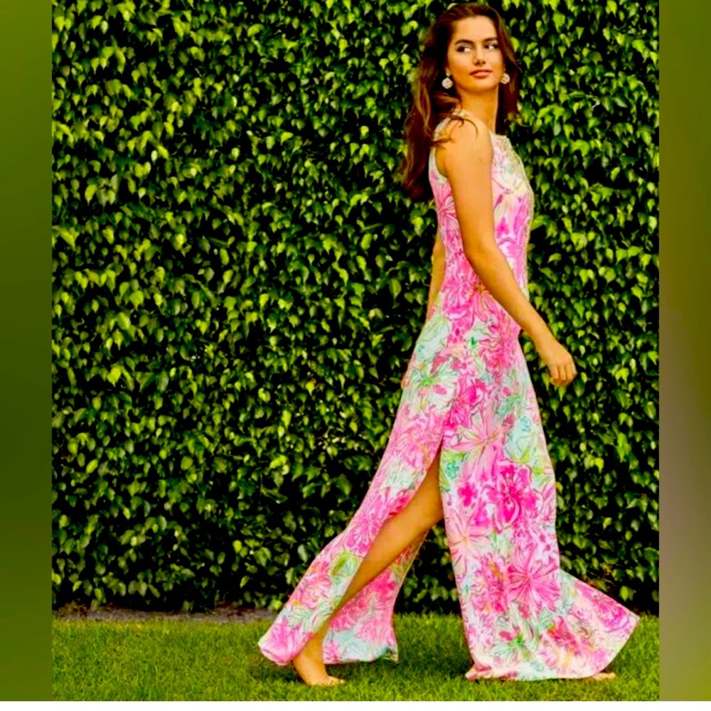 Lilly Pulitzer Carlotta Maxi Dress Resort White Koala Me Maybe